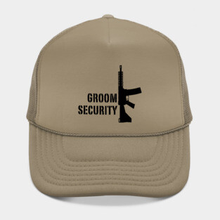 Groom Security (Bachelor Party / Stag Night / Rifle / Black) Hat