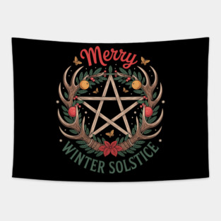 Merry Winter Solstice Happy Yule Christmas We Witch You Tapestry
