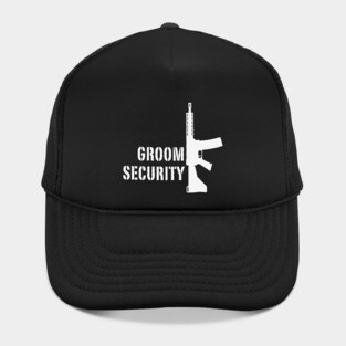 Groom Security (Bachelor Party / Stag Night / Rifle / White) Hat