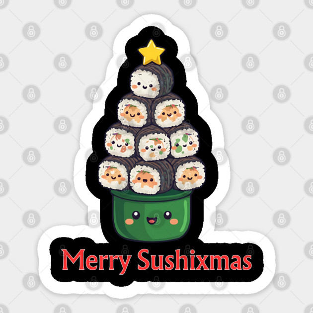 Cute Sushi Love Xmas Kawaii Merry Sushixmas Sticker by shirtlux
