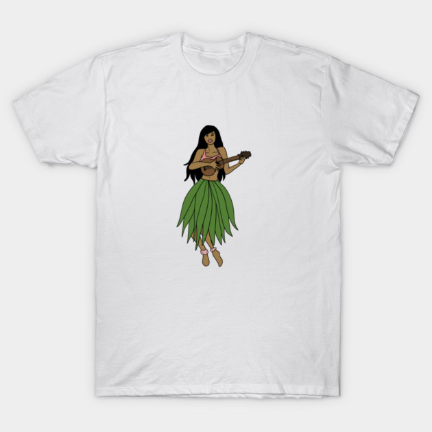 This Beautiful Hawaiian Lady playing the ukulele T-Shirt by logiamerch