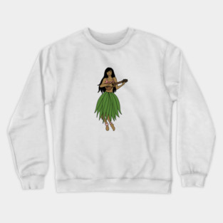 This Beautiful Hawaiian Lady playing the ukulele Crewneck Sweatshirt