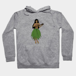 This Beautiful Hawaiian Lady playing the ukulele Hoodie