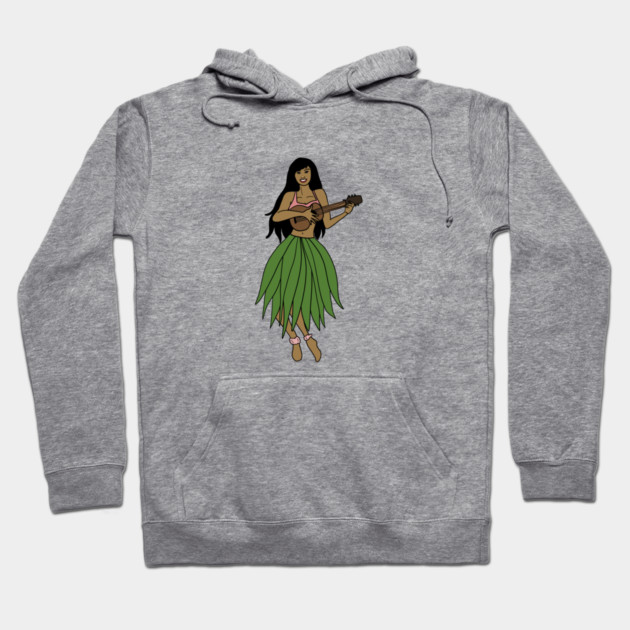 This Beautiful Hawaiian Lady playing the ukulele Hoodie by logiamerch