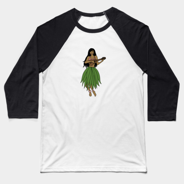 This Beautiful Hawaiian Lady playing the ukulele Baseball T-Shirt by logiamerch