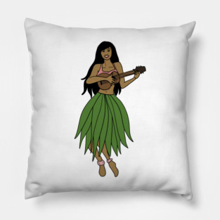This Beautiful Hawaiian Lady playing the ukulele Pillow