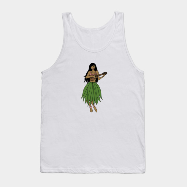 This Beautiful Hawaiian Lady playing the ukulele Tank Top by logiamerch