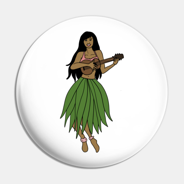 This Beautiful Hawaiian Lady playing the ukulele Pin by logiamerch