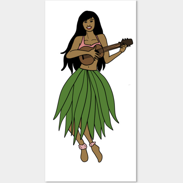 This Beautiful Hawaiian Lady playing the ukulele Wall Art by logiamerch
