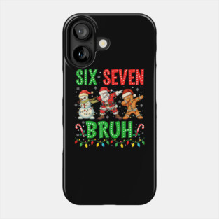 67 Meme Six Seven Bruh Dabbing Santa 6 7 Funny Christmas Phone Case