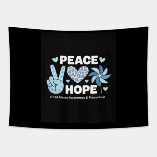 Peace Child Abuse Awareness Cute Support Tapestry