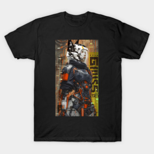 Cyberpunk anime cyber girl ninja T-Shirt