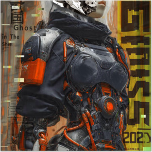 Cyberpunk anime cyber girl ninja Posters and Art