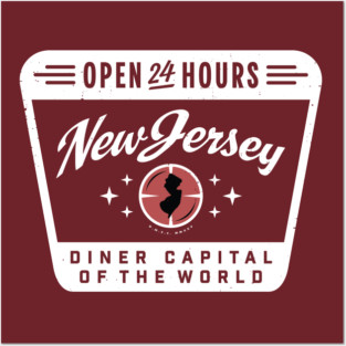 Retro New Jersey Diner Capital of the World Distressed Posters and Art