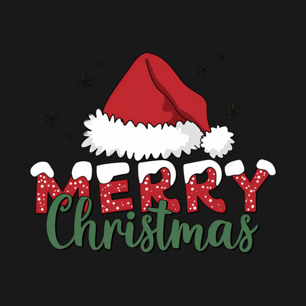 Merry Christmas Santa Hat Red and Green Holiday Design by Kathy Hawke