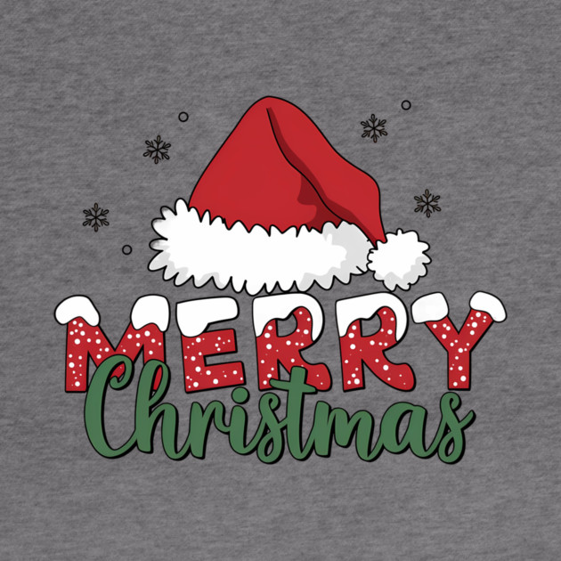 Merry Christmas Santa Hat Red and Green Holiday Design by Kathy Hawke