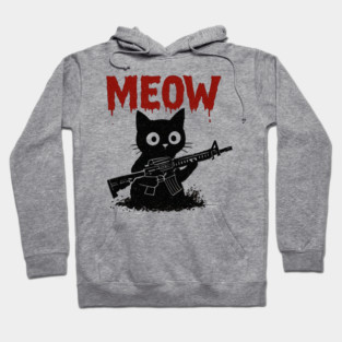 WAR MEOW T-Shirt - Funny Cat with Gun Meme Hoodie