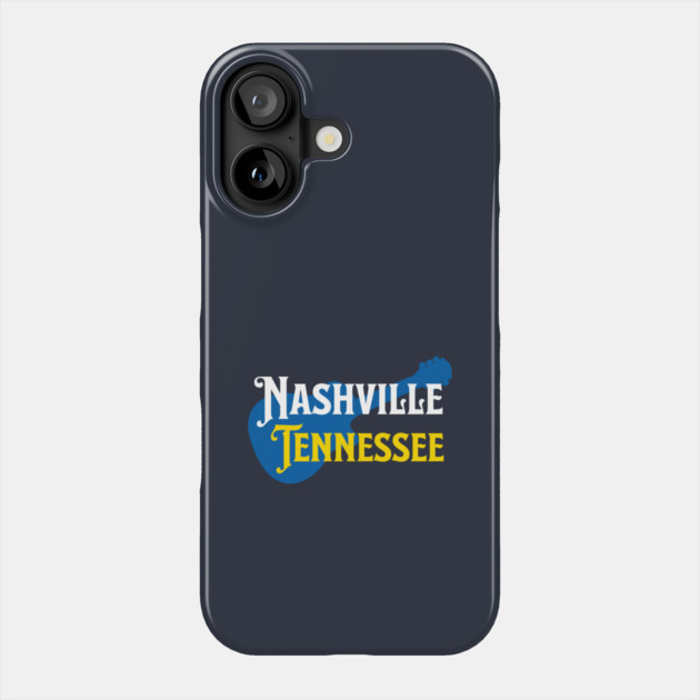 Nashville Tennessee – True Blue Guitar Music City Art Phone Case by DonWillisJrArt