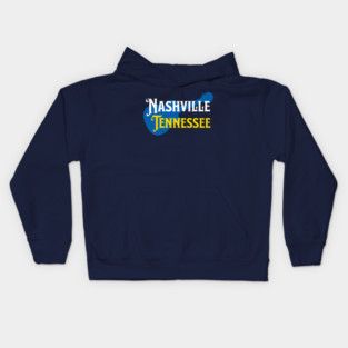 Nashville Tennessee – True Blue Guitar Music City Art Kids Hoodie