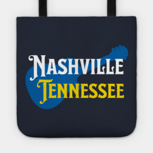 Nashville Tennessee – True Blue Guitar Music City Art Tote