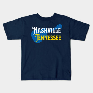 Nashville Tennessee – True Blue Guitar Music City Art Kids T-Shirt