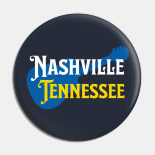 Nashville Tennessee – True Blue Guitar Music City Art Pin
