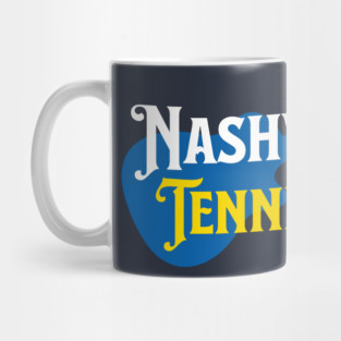 Nashville Tennessee – True Blue Guitar Music City Art Mug