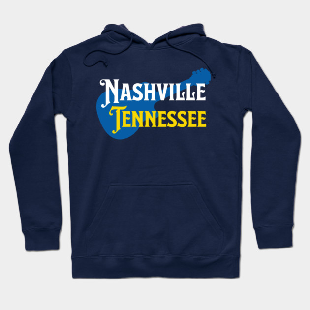 Nashville Tennessee – True Blue Guitar Music City Art Hoodie by DonWillisJrArt