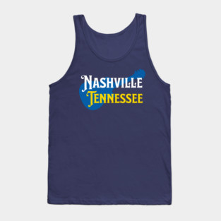 Nashville Tennessee – True Blue Guitar Music City Art Tank Top