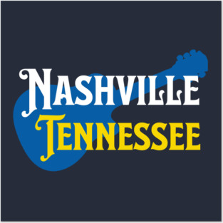 Nashville Tennessee – True Blue Guitar Music City Art Posters and Art