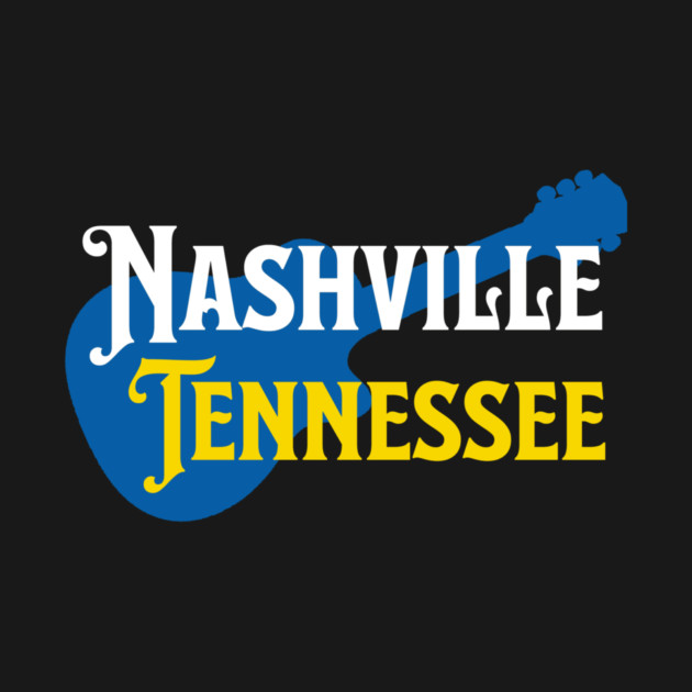 Nashville Tennessee – True Blue Guitar Music City Art by DonWillisJrArt
