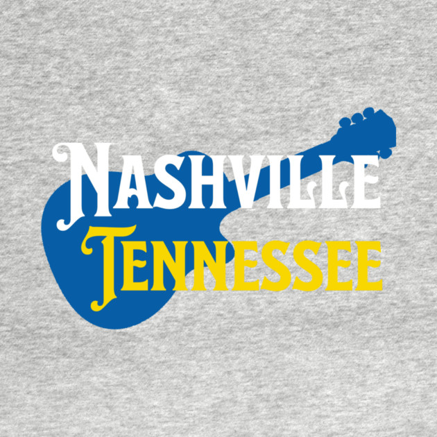 Nashville Tennessee – True Blue Guitar Music City Art by DonWillisJrArt