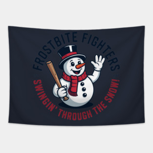 Frostbite fighters Swingin' through the snow! Tapestry