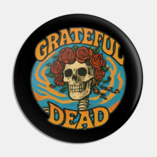 Vintage Grateful Dead Skeleton Rose Pin