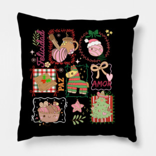 Mexican Christmas Ponche Tamal Concha Piñata Posada Pillow