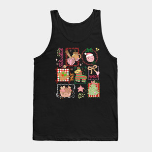 Mexican Christmas Ponche Tamal Concha Piñata Posada Tank Top