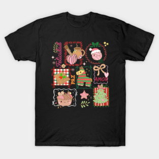 Mexican Christmas Ponche Tamal Concha Piñata Posada T-Shirt