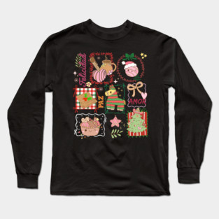 Mexican Christmas Ponche Tamal Concha Piñata Posada Long Sleeve T-Shirt