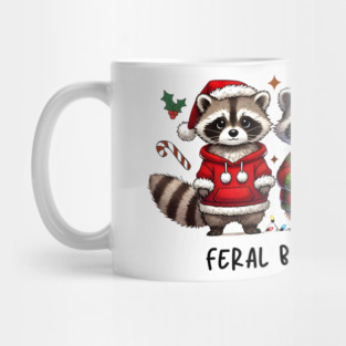 Feral but Festive Raccoon Mug