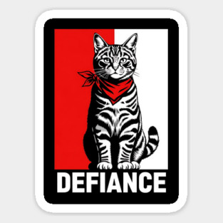 DEFIANCE Cat - Striking Political & Activist Art Poster Magnet