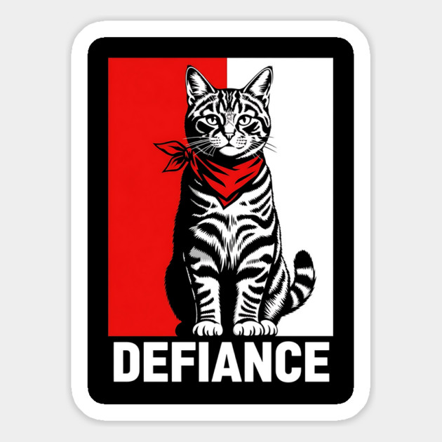 DEFIANCE Cat - Striking Political & Activist Art Poster Magnet by UrbanLifeApparel