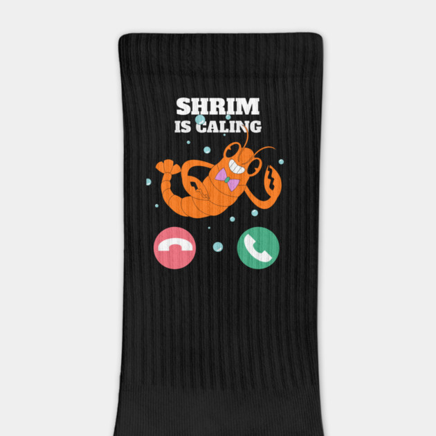 Funny Shrimp Is Calling Humor Sea Food Crustacean Lovers Gift by OUTFITPAW