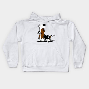 Howling Basset Hound Kids Hoodie