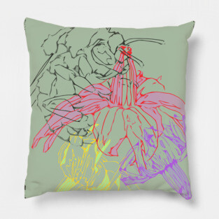 Bumble Bee & Blossoms Pillow