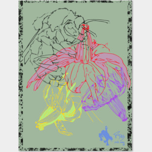 Bumble Bee & Blossoms Posters and Art