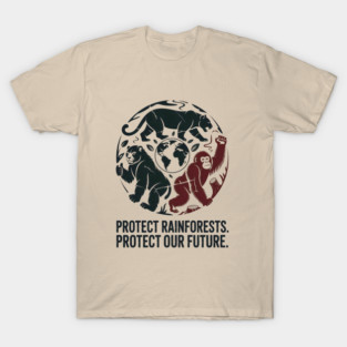 Panther, Lion, and Orangutan United for Rainforest Protection T-Shirt