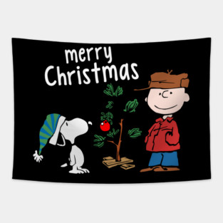 charlie brown & snoopy, merry christmas! Tapestry