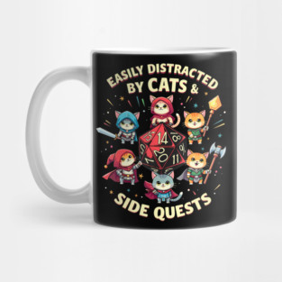 Easily Distracted Cats  Side Quests Cat Gamer Video Games Mug