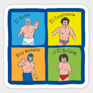 El Santo, El Cavernario, Blue Demon y El Bulldog Sticker