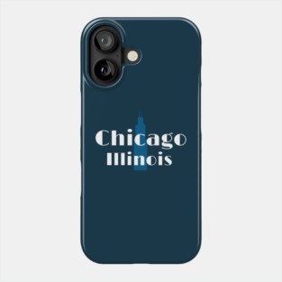 Art Deco Chicago Retro Illinois City Skyline Design Phone Case